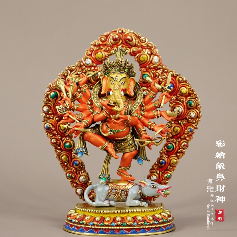 彩绘象鼻财神-18cm