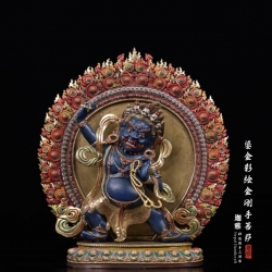 鎏金彩绘金刚手菩萨-28cm