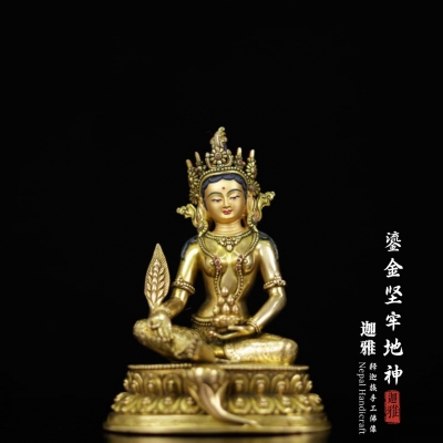 鎏金坚牢地神-19cm