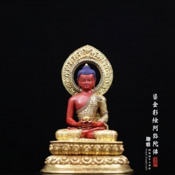 鎏金彩绘阿弥陀佛-38cm