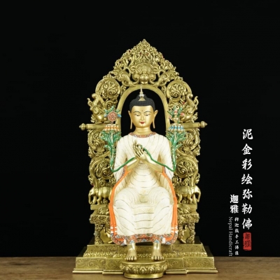 泥金彩绘弥勒-67cm