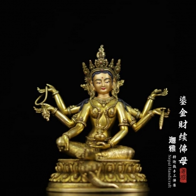 鎏金财续佛母-18.5cm