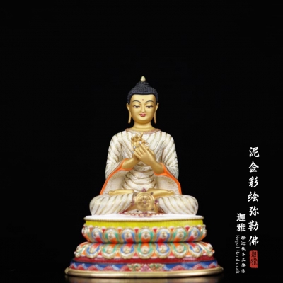 泥金彩绘弥勒佛-33cm
