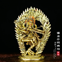 鎏金作明佛母-19cm