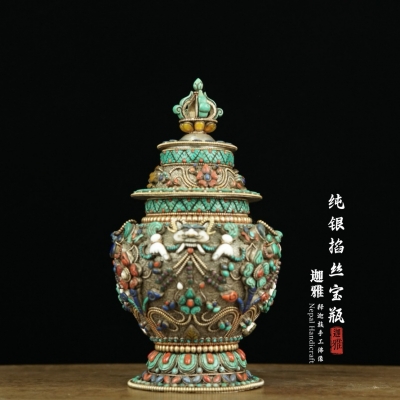 纯银掐丝宝瓶-25cm