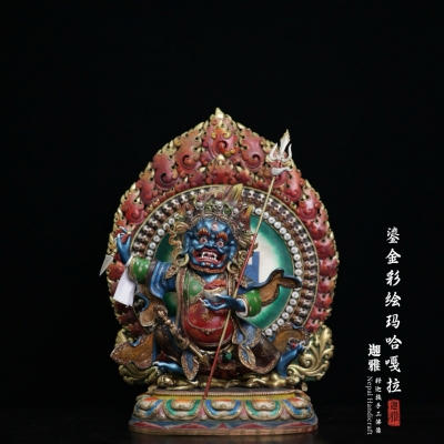鎏金彩绘玛哈嘎拉-48cm