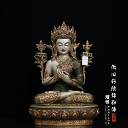 做旧彩绘弥勒-52cm