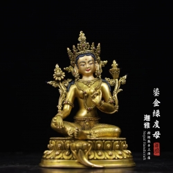 鎏金绿度母-18cm