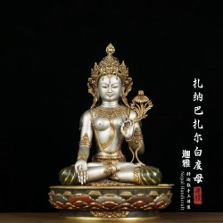扎派做旧白度母-42cm