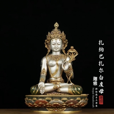 扎派做旧白度母-42cm