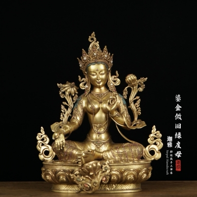 做旧绿度母-39cm