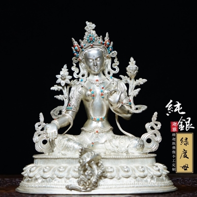 纯银绿度母-23cm