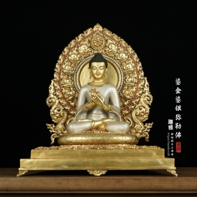 鎏金鎏银弥勒佛-43cm