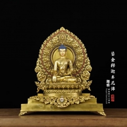 鎏金释迦牟尼佛-34cm