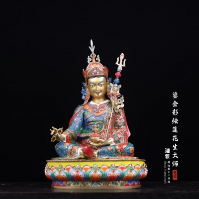 鎏金彩绘莲花生大师-55cm