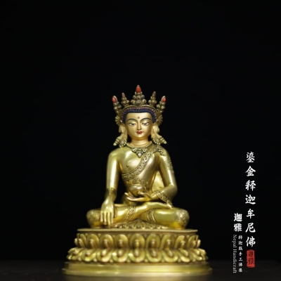 鎏金宝冠释迦牟尼佛-17cm