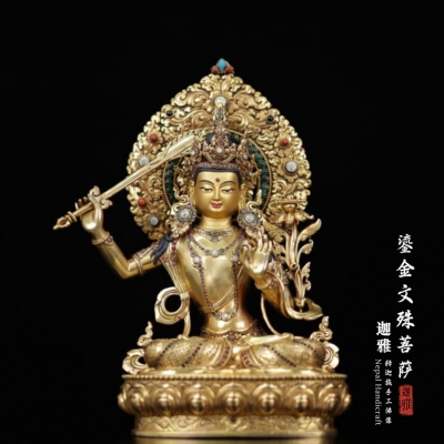 鎏金文殊菩萨-33cm