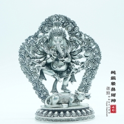 纯银象鼻财神-18cm