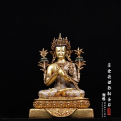 鎏金嵌银弥勒佛-45cm