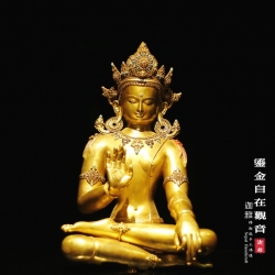 尼泊尔鎏金自在观音-43cm