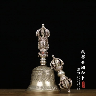 纯银金刚铃杵-18cm