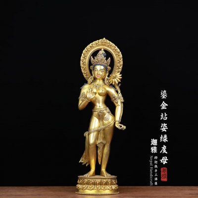 鎏金站姿绿度母-58cm