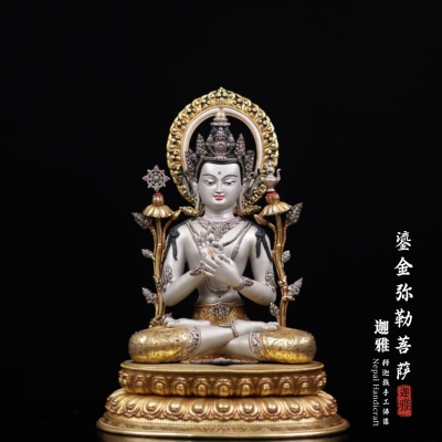鎏银弥勒菩萨-47cm