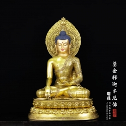 鎏金释迦牟尼佛-80cm